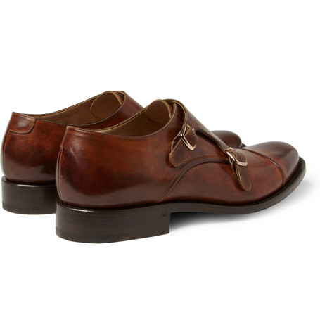 O'Keefe Manach Hand Polished Leather Monk Strap Shoes :: FOOYOH ...