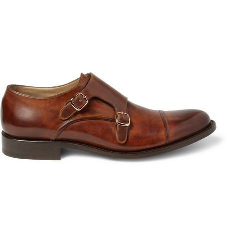 O'Keefe Manach Hand Polished Leather Monk Strap Shoes :: FOOYOH ...